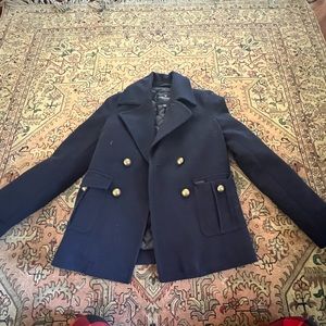 Blue Blazer Coat with Buttons